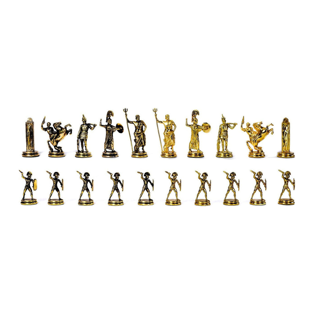 Trojan War Chess Pieces, Bronze Finish, for 60 cm Board