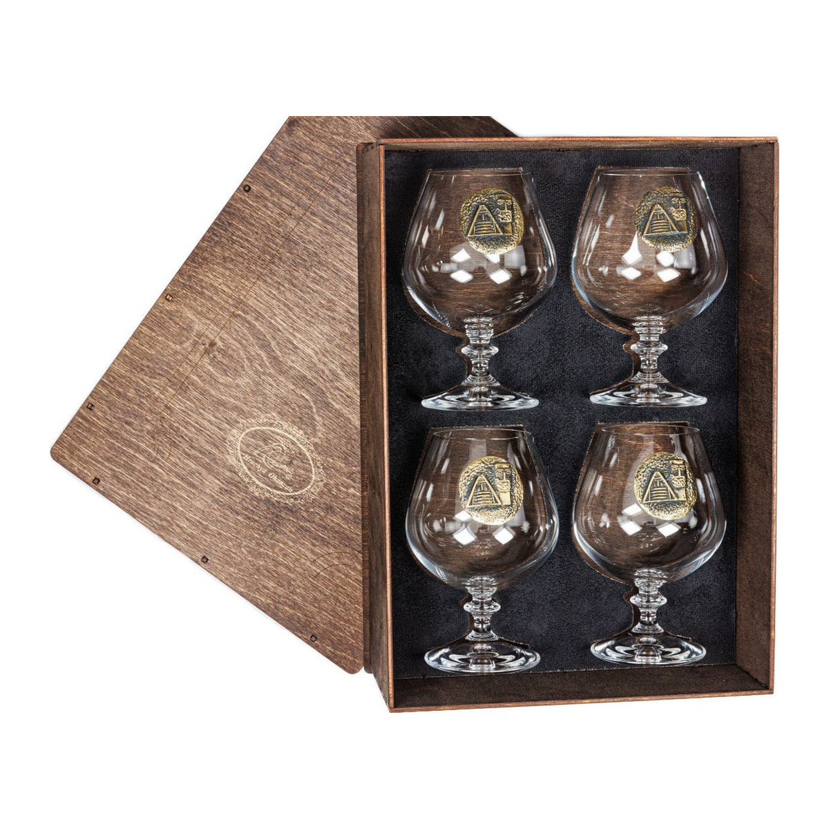 Cognac Glass Set with Monument Medallions (Model 10231)