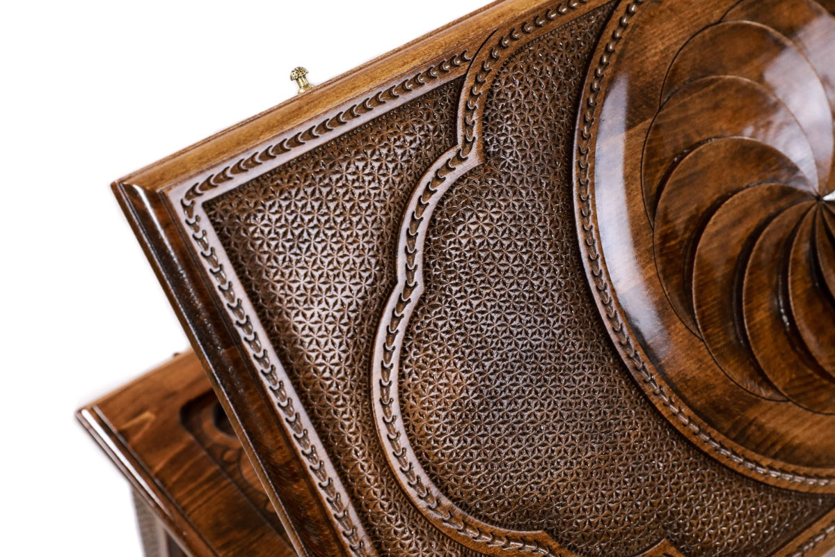 Backgammon-Tisch „Ewigkeit“ mit Bronzebeschlägen, 60 cm – Foto 11