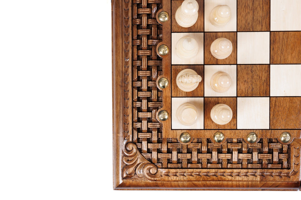 Schach- und Backgammon-Set aus Holz