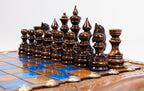 Juego de ajedrez y backgammon de nogal: incrustación de resina epoxi