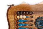 Juego de ajedrez y backgammon de nogal: incrustación de resina epoxi