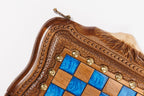 Juego de ajedrez y backgammon de nogal: incrustación de resina epoxi
