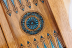Juego de ajedrez y backgammon de nogal: incrustación de resina epoxi