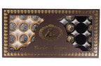 Fichas de backgammon de águila de bronce