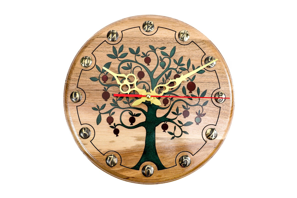 Reloj de pared Árbol de Granado hecho a mano