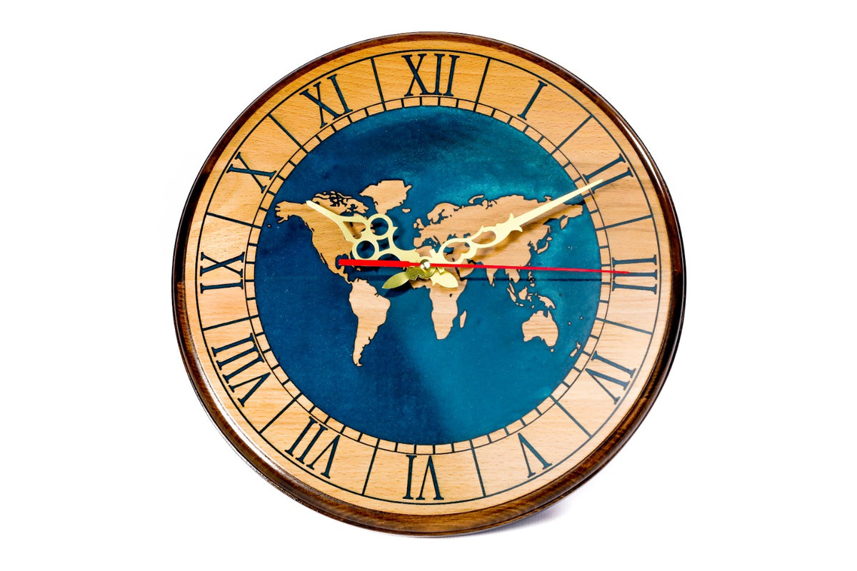 Reloj de Pared con Mapa del Mundo