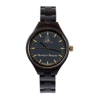 Reloj de pulsera de madera negro para mujer