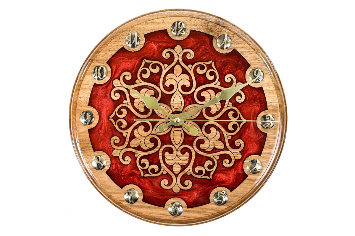Reloj de pared de epoxi ornamental