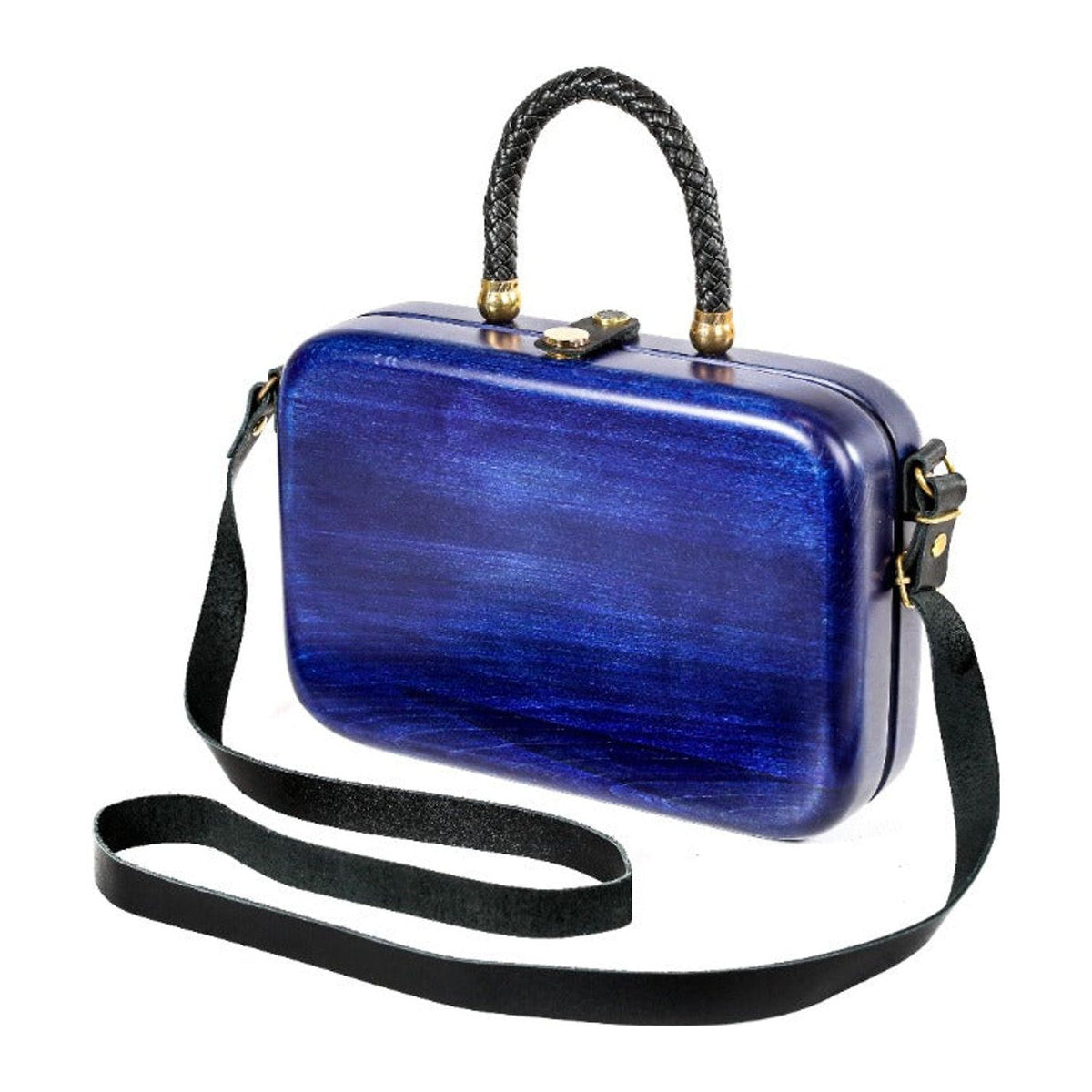 Blue Wooden Handbag