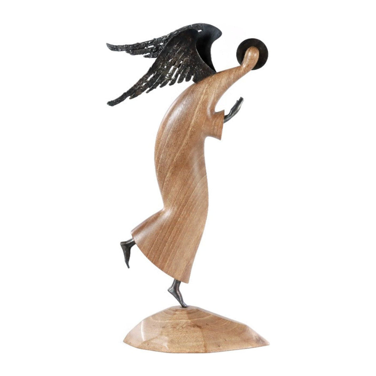 Walnut Wood Angel Sculpture