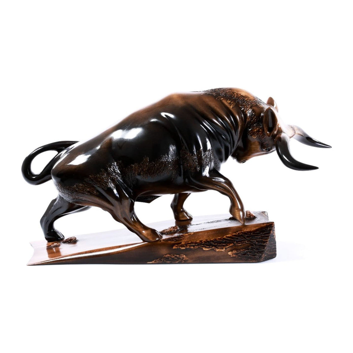 Wooden Bull Sculpture