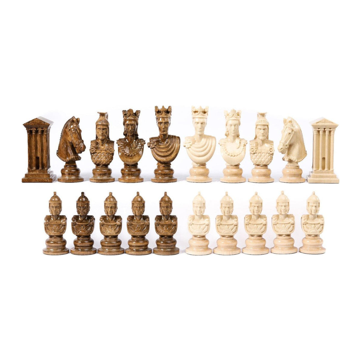 Wood Chess Figures: Greek Mythology Game Figures