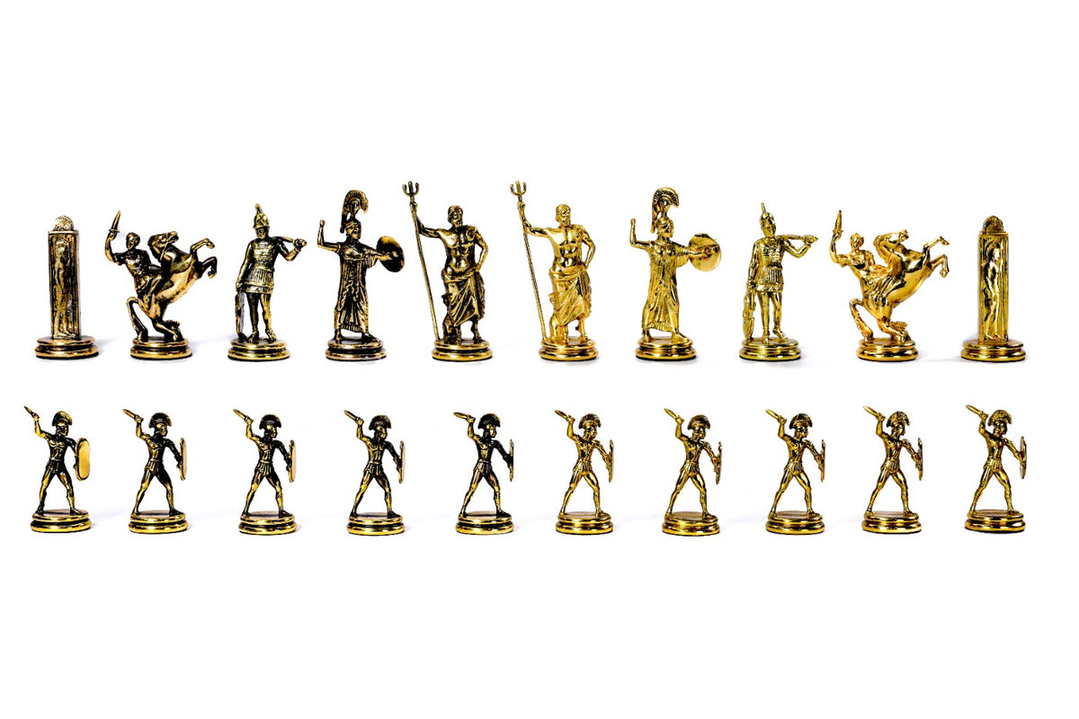 Bronze Chess Figures: Greek Mythology Trojan War Chess Set