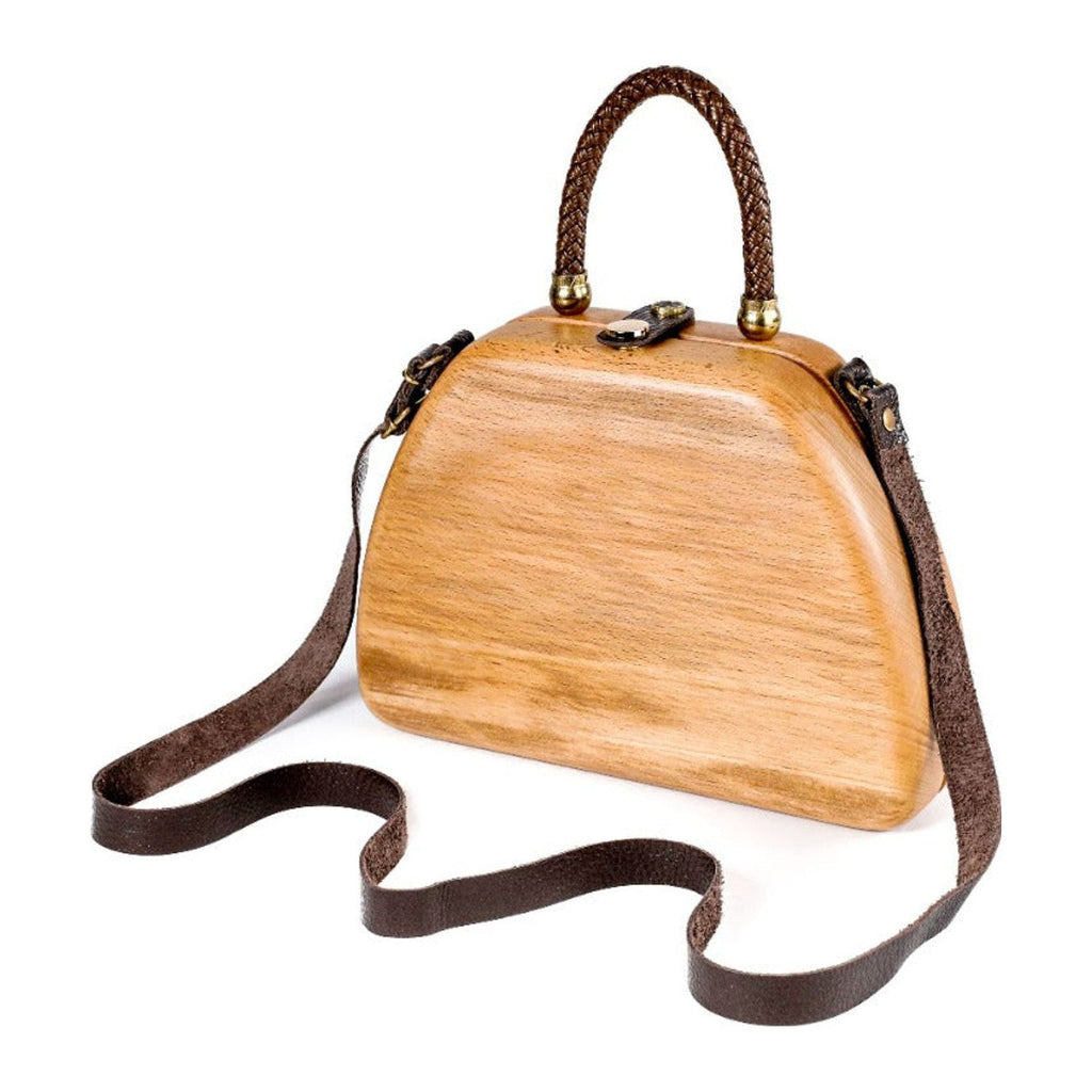 Beige Wooden Handbag