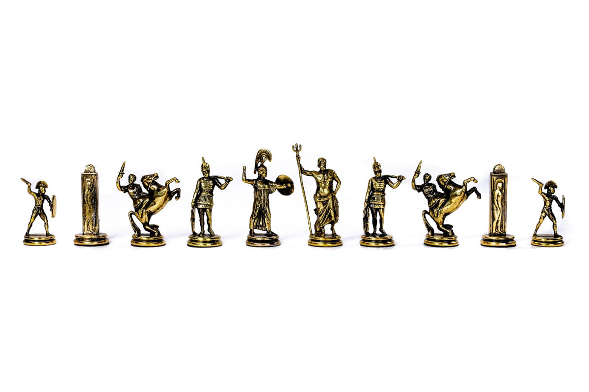 Bronze Chess Figures: Greek Mythology Trojan War Chess Set