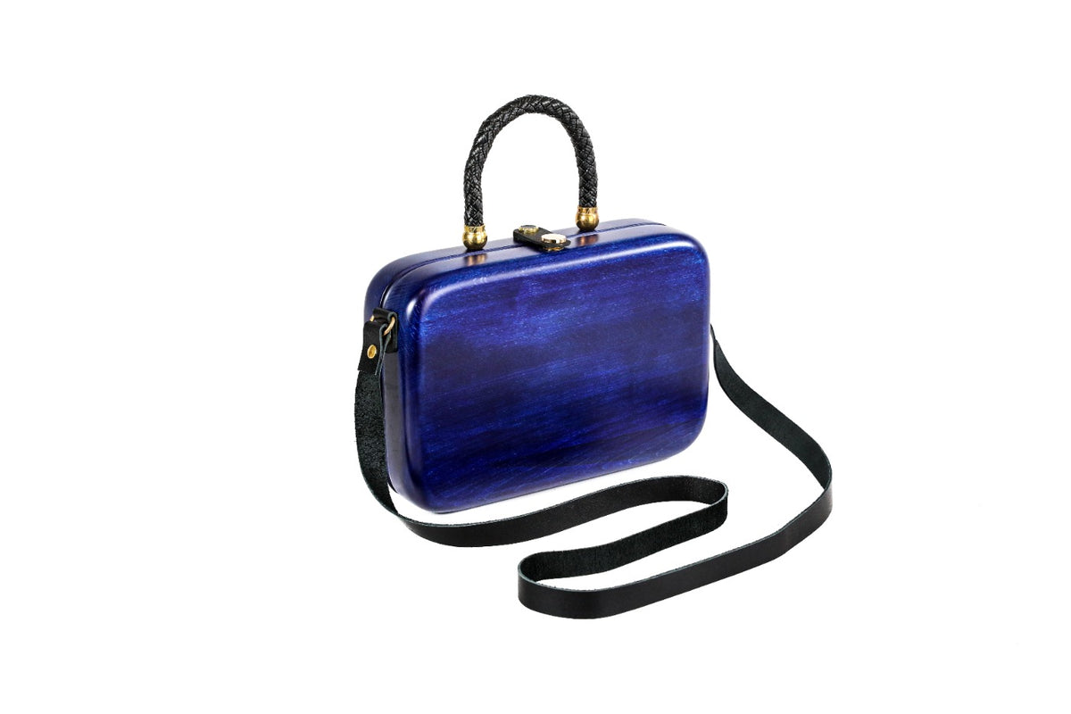 Blue Wooden Handbag