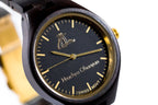 Reloj de pulsera de madera negro para mujer