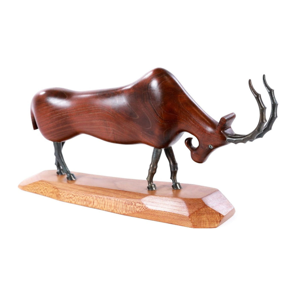 Wood Goat Sculpture