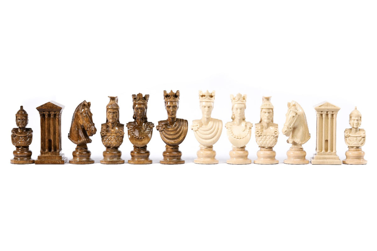 Wood Chess Figures: Greek Mythology Game Figures