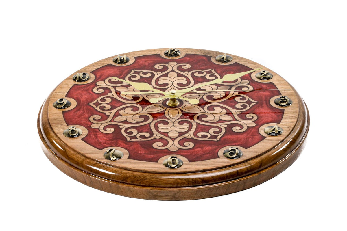 Reloj de pared de epoxi ornamental