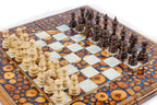 Epoxy Chess & Backgammon Set with Tree Branch Slices