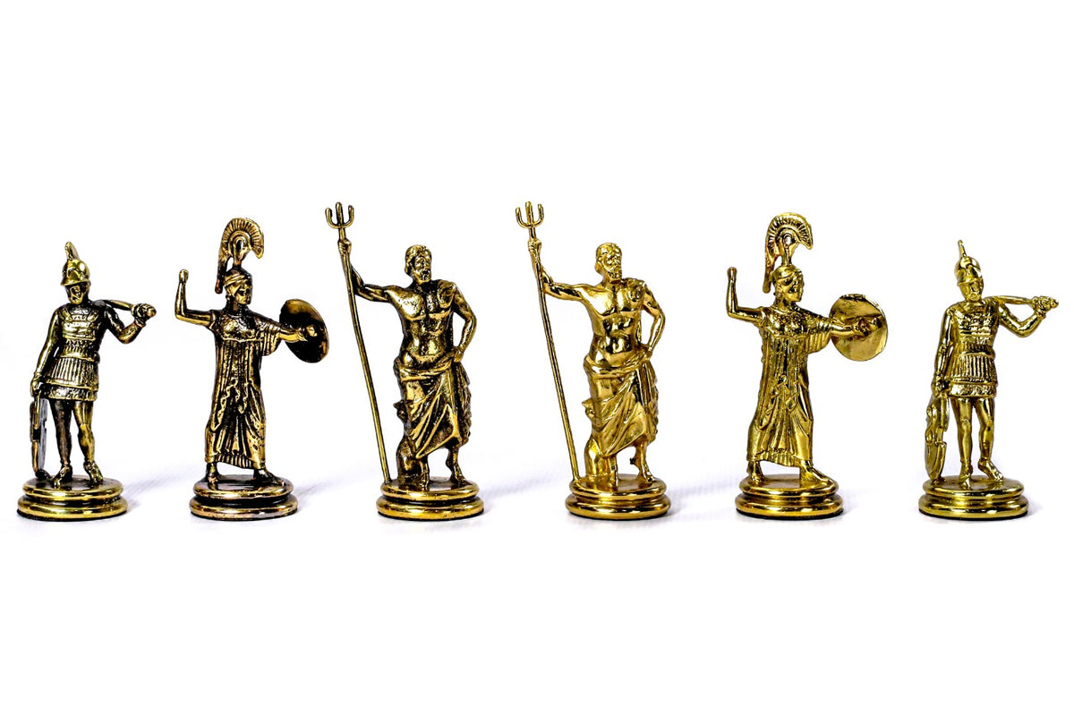 Bronze Chess Figures: Greek Mythology Trojan War Chess Set