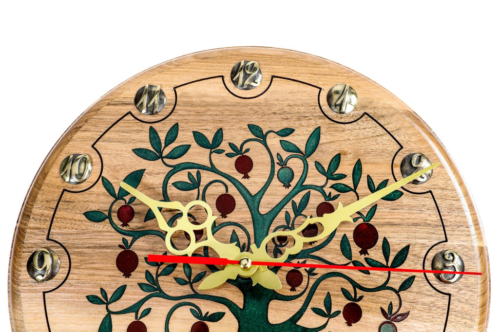 Reloj de pared Árbol de Granado hecho a mano
