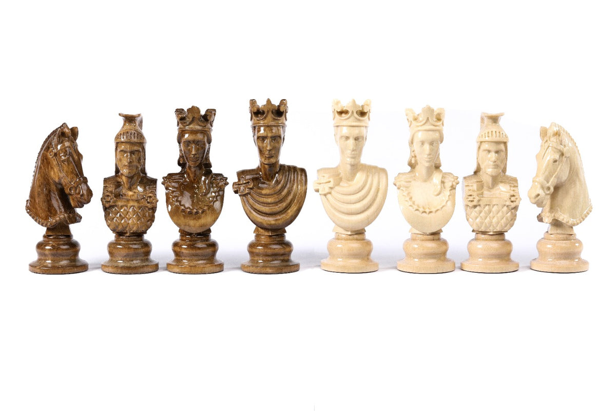 Wood Chess Figures: Greek Mythology Game Figures