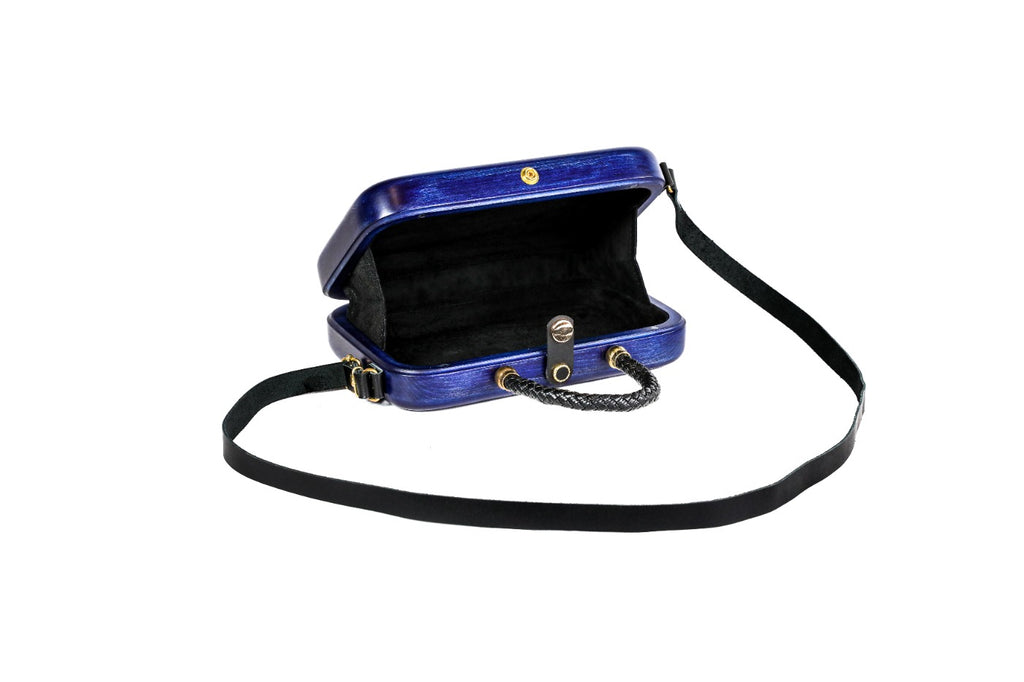 Blue Wooden Handbag