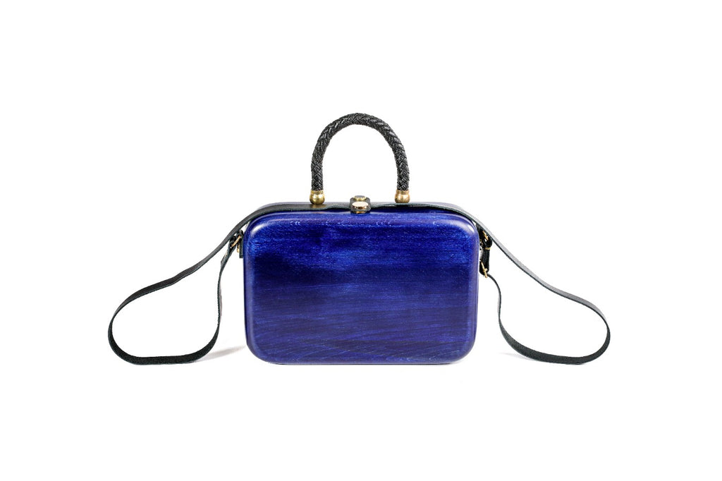 Blue Wooden Handbag