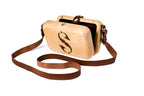 Beigefarbene Holztasche mit Lederriemen (Modell 53366-1) – Foto 4