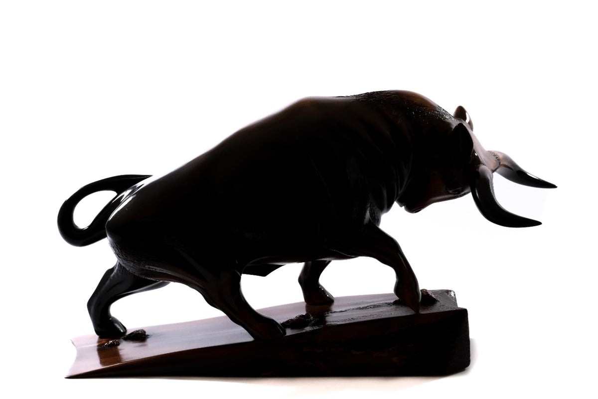 Wooden Bull Sculpture