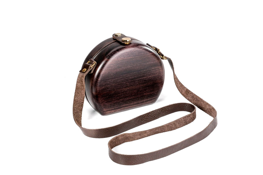 Brown Wooden Bag for Women