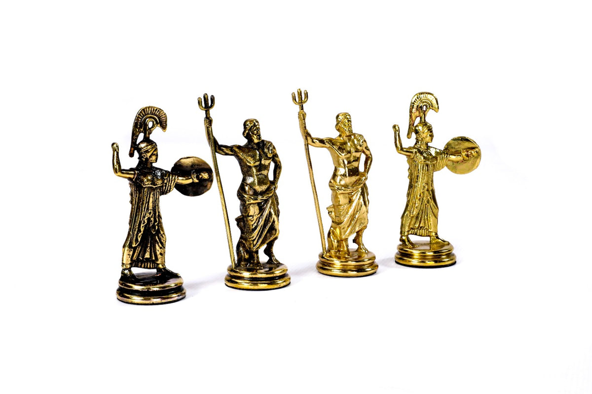 Bronze Chess Figures: Greek Mythology Trojan War Chess Set
