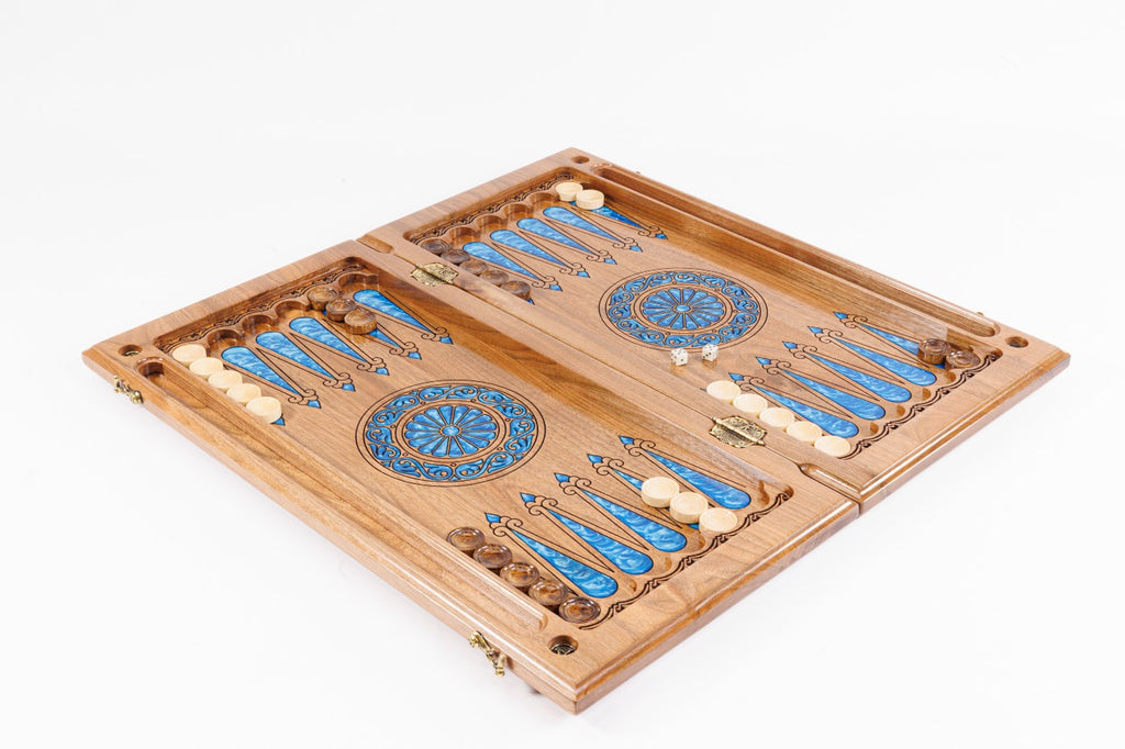 Chess & Backgammon Set: Epoxy Tree Design