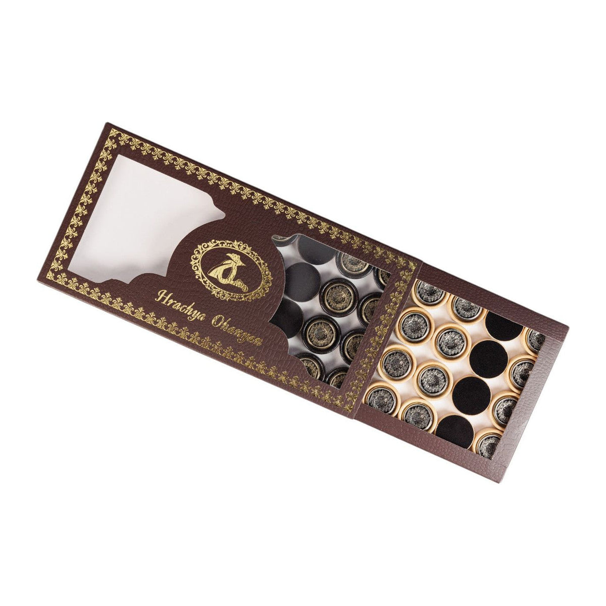 Backgammon Pieces with Carpet Ornament