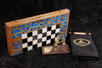 Walnut Chess & Backgammon Set with Tree Design