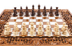 Einzigartiges Schach- und Backgammon-Set: Armenisches ornamentales Flechtmuster