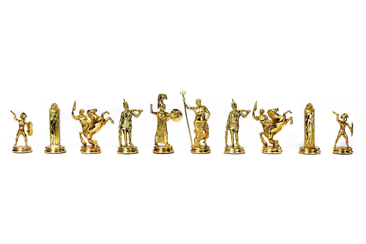 Bronze Chess Figures: Greek Mythology Trojan War Chess Set