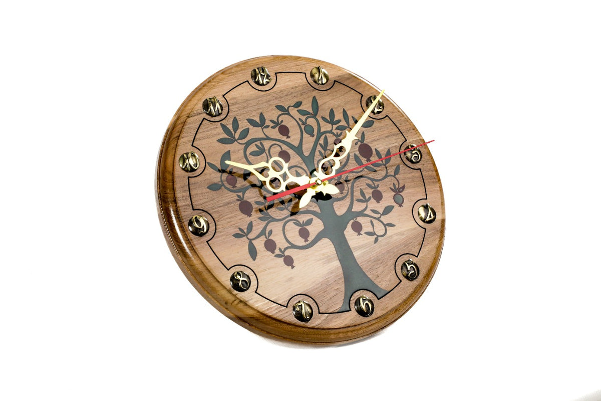 Reloj de pared Árbol de Granado hecho a mano