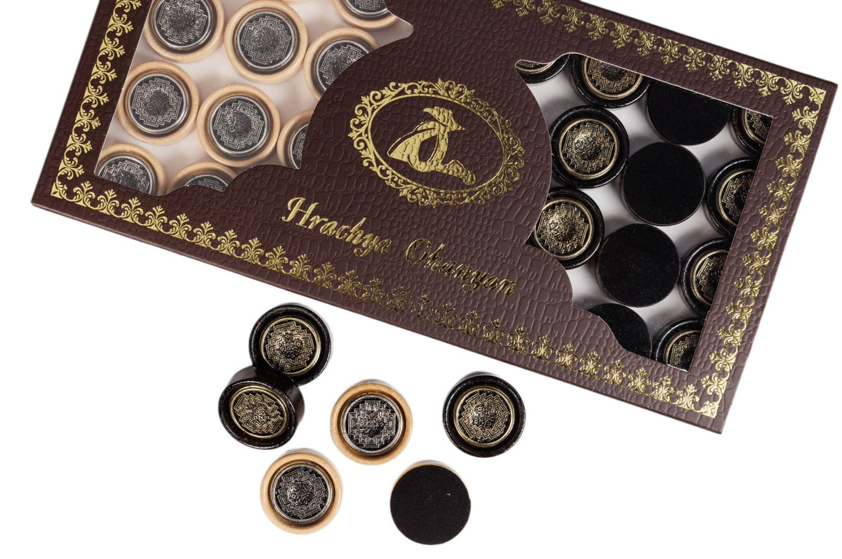 Fichas de Backgammon con Adorno de Alfombra