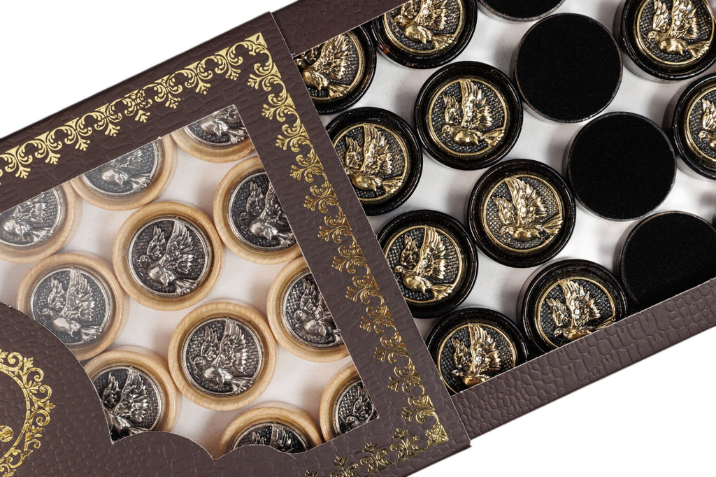 Fichas de backgammon Paloma de Bronce
