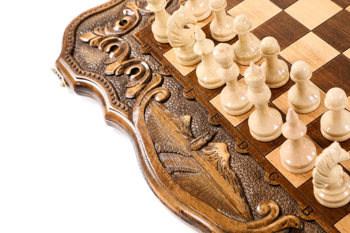 Handmade Wooden Chess and Backgammon Set with Mount Ararat, 60 cm - photo 8