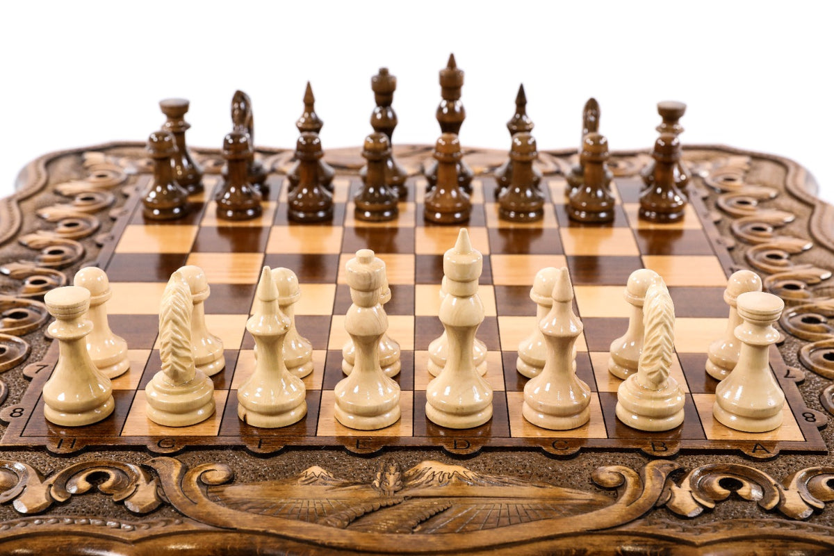 Handmade Wooden Chess and Backgammon Set with Mount Ararat, 60 cm - photo 10