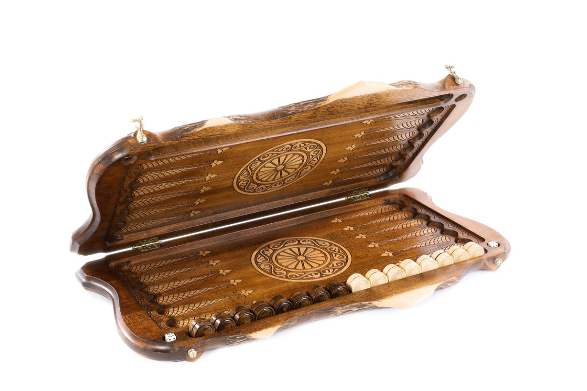 Handmade Wooden Backgammon Set with Deer and Ararat Outline, 60 cm - photo 5