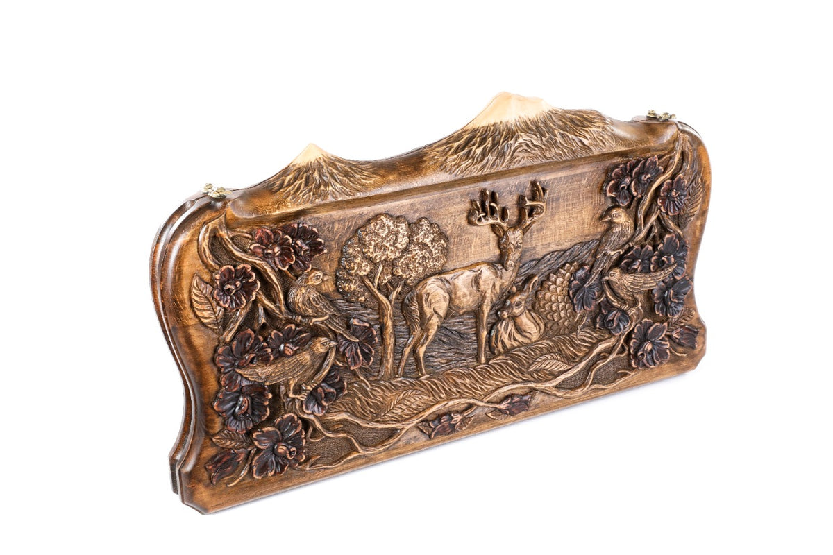 Handmade Wooden Backgammon Set with Deer and Ararat Outline, 60 cm - photo 6