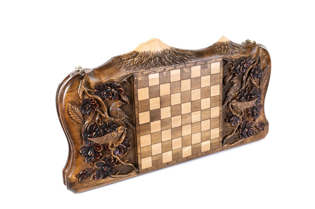 Handmade Wooden Backgammon Set with Deer and Ararat Outline, 60 cm - photo 4