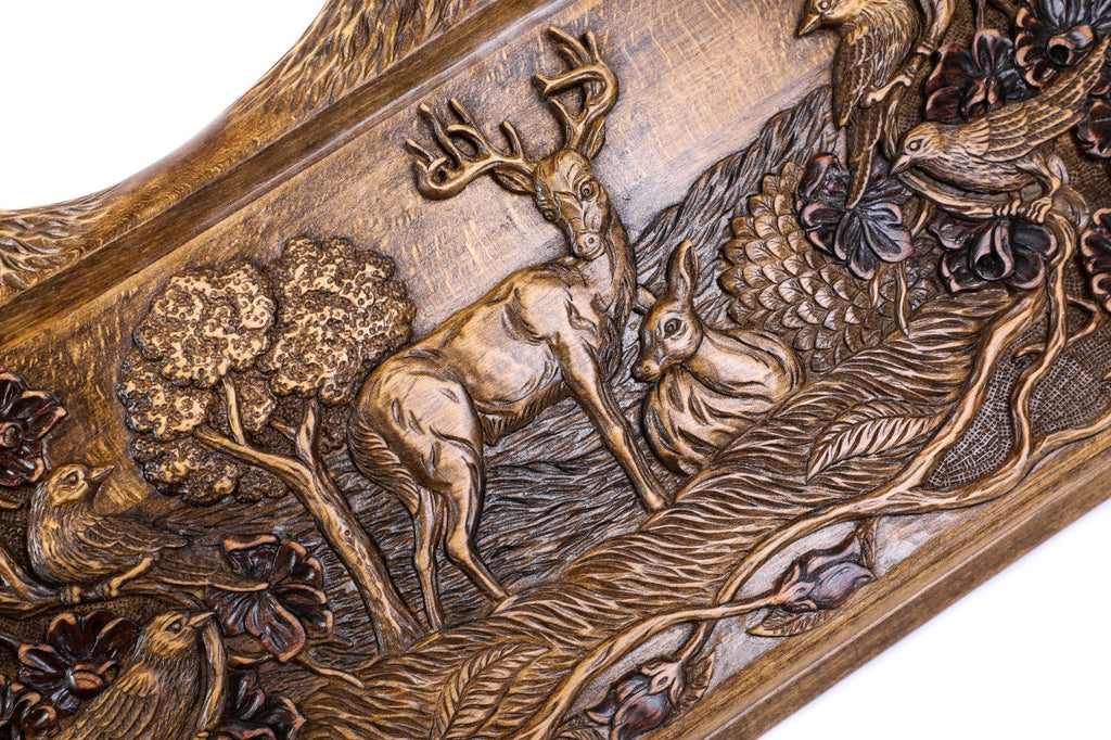 Handmade Wooden Backgammon Set with Deer and Ararat Outline, 60 cm - photo 2