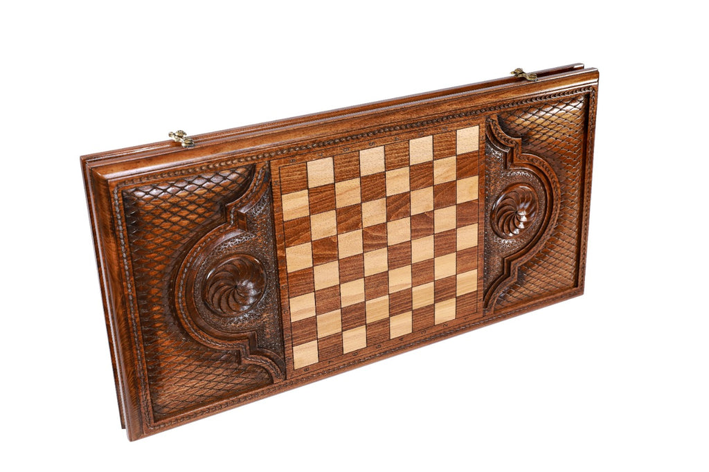 Handmade Wooden Backgammon Set with Argentine Coat of Arms, 60 cm - photo 4